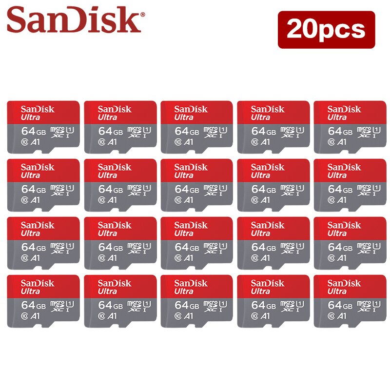 100%  SanDisk ޸ ī, б ӵ ִ 120 MB/s, Ŭ 10 TF ī, U1 UHS-I A1 ũ SD ī, 32GB, 64GB, 20PCs/Ʈ
